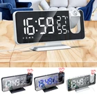 Светодиодные цифровые часы с FM-радио, электронные часы, настольные часы, будильник, USB, пробуждение, проектор времени, функция повтора