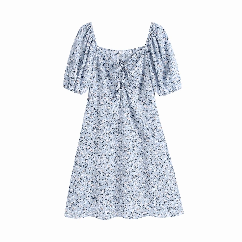 

Summer Womens Dress 2021 New Arrival Floral Print Vestido Short Sleeve Above Knee Sundress