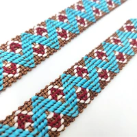 ethnic ribbon 21mm width embroideried trim boho lace diy clothes bag accessories woven webbing 1yards