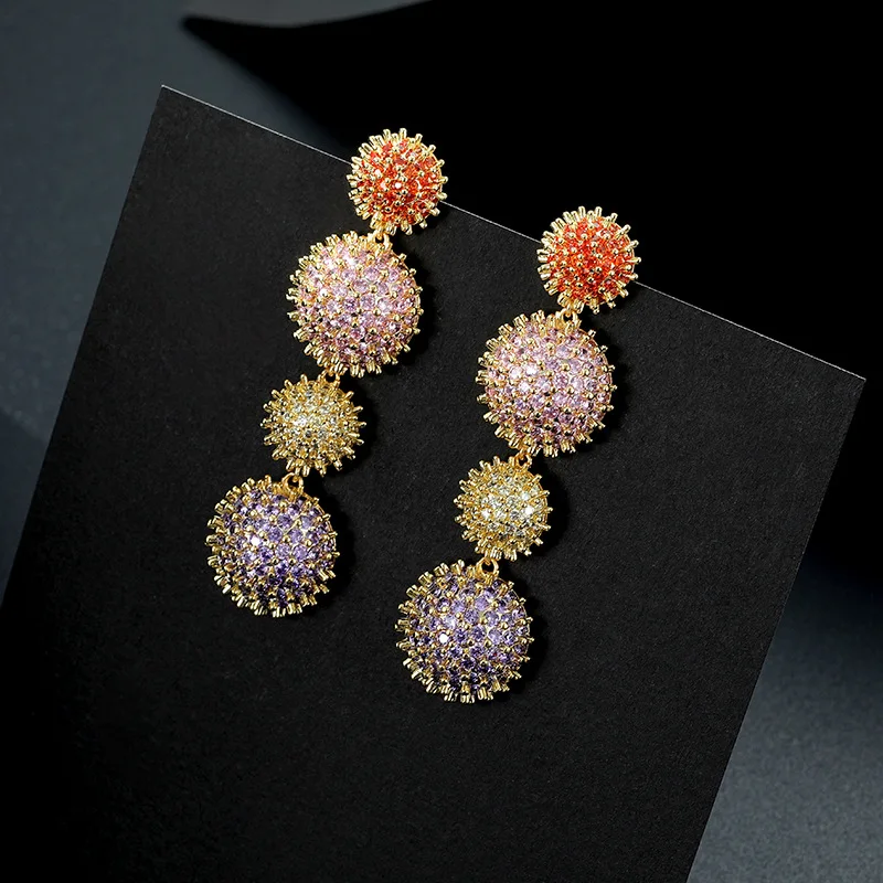 

Wholesale Zircon SUNFLOWER Earrings Sterling Silvers Post For Women Jewelry Gift