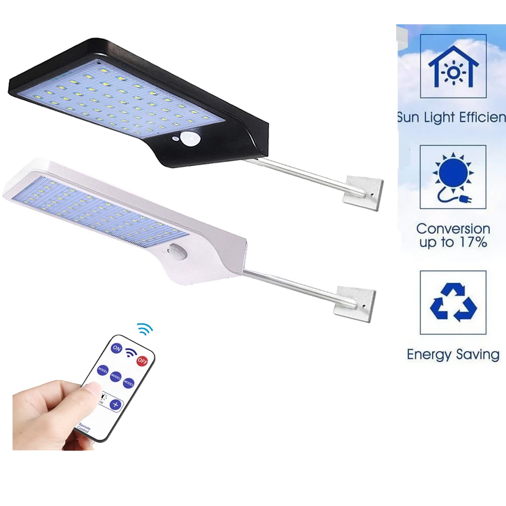 Дистанционный 48/36 светодиодный настенный светильник на солнечной батарее с