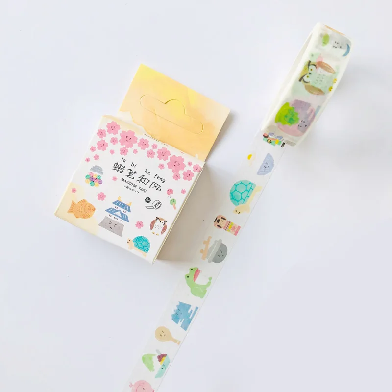 Милые Kawaii очаровательные кошки клейкая бумага васи клейкая лента маскирующая лента DIY Скрапбукинг палочка этикетка - Цвет: H