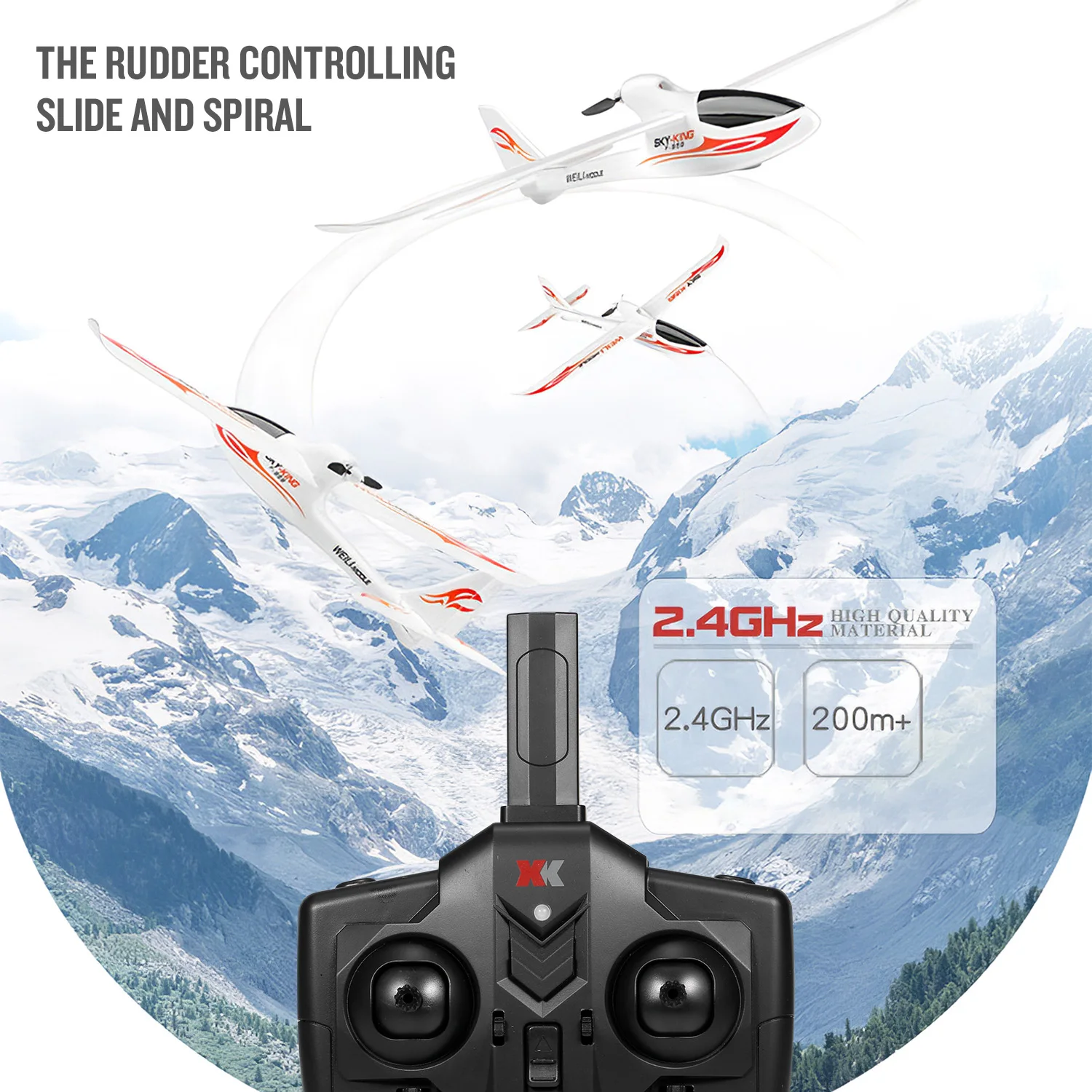 Квадрокоптер WLtoys F959S Радиоуправляемый с фиксированным крыльем SKY King 2 4G 3CH 6 осевой
