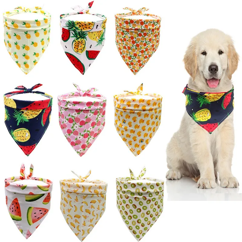 

Pet Neckerchief Cat Dog Triangle Scarf Hot Fruit Series Peach Pineapple Bibs Scarf Collar Pet Saliva Towel Pet Accessories