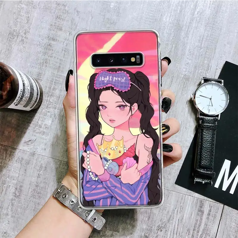 INS Kawaii японский аниме иллюстрация девушка чехол для телефона Samsung Galaxy S20 FE S10 Plus S21