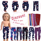 Одежда для кукол, цветные леггинсы в полоску для 18-дюймовых американских и 43 см кукол новорожденных нашего поколения, подарок на день рождения ребенка