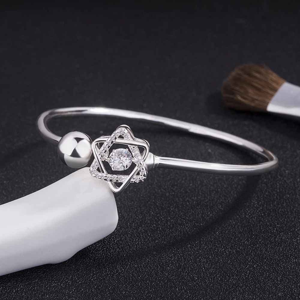 Новые бусины из стерлингового серебра 925 шесть браслеты со звездами и для женщин