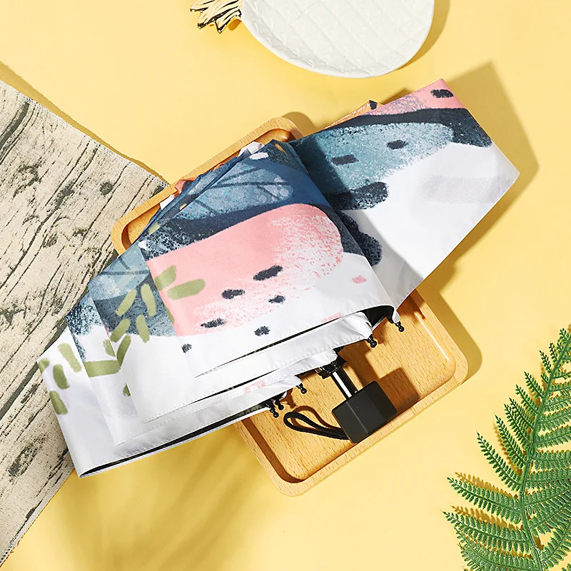 Новые 5 шт/упаковка складной 8K из нержавеющей стали анти УФ Портативный зонтик