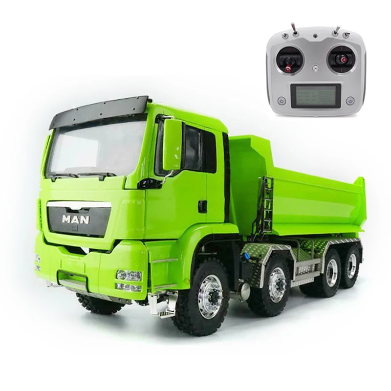 

LESU 1/14 Scale 8*8 Hydraulic MAN Painted Green Dumper Truck Model Metal Chassis Light Sound Radio THZH0355-SMT2