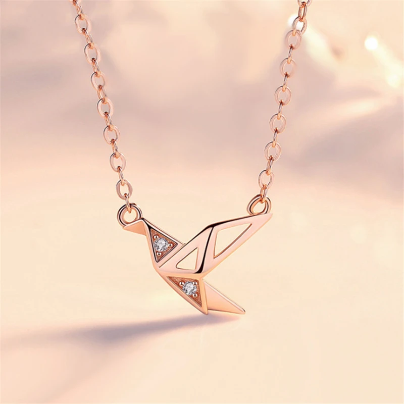 Модные элегантные голографические ожерелья цвета розового золота с бумажным