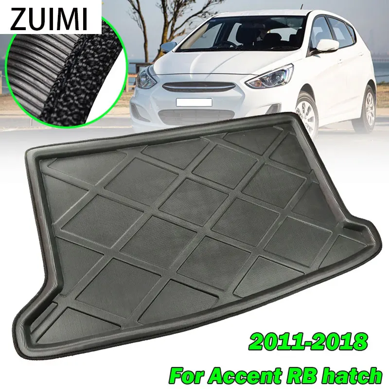 

Fit For Hyundai Accent Solaris Verna 2012-2017 Rear Trunk Liner Boot Mat Cargo Floor Tray Mud Kick Protector 2013 2014 2015 2016