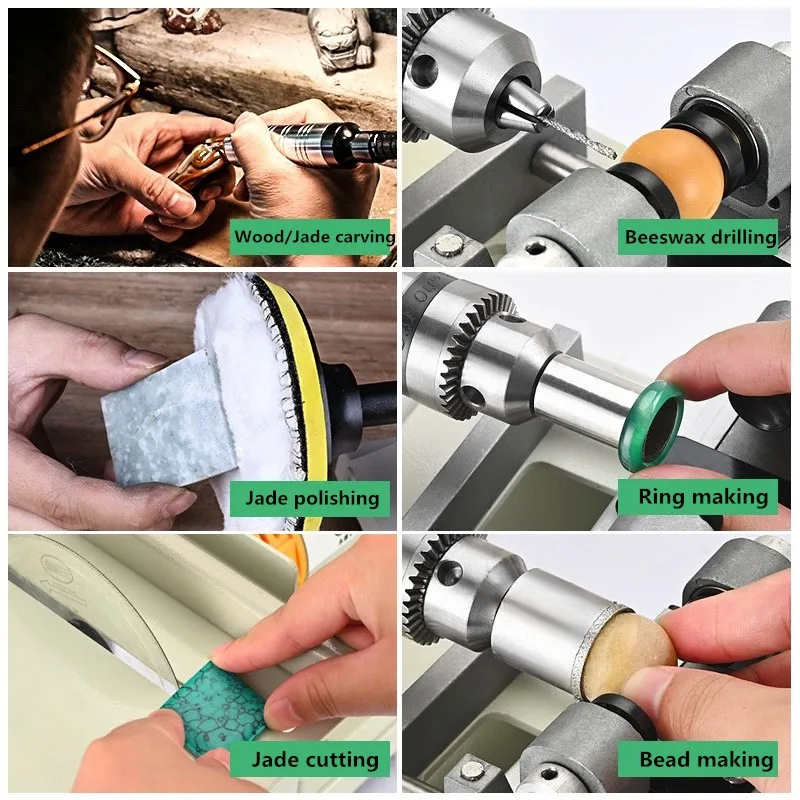 220V 850W 5 IN 1 Multifunctional Desktop Polishing Machine Jade Carving Grinding Cutting Round Bead Punching | Инструменты