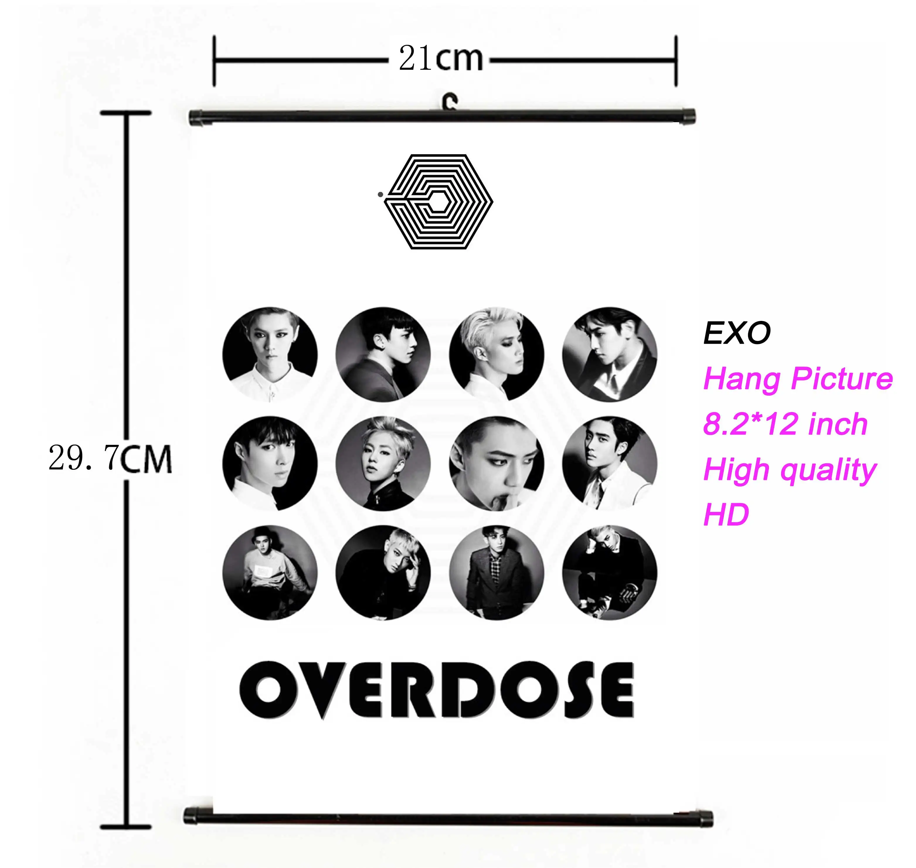 41 K-pop EXO альбом Висячие картины фото плакат Kpop EXO Висячие Плакаты для фанатов Коллекция подарков ткань 21*30 см Высокое качество - Цвет: 41