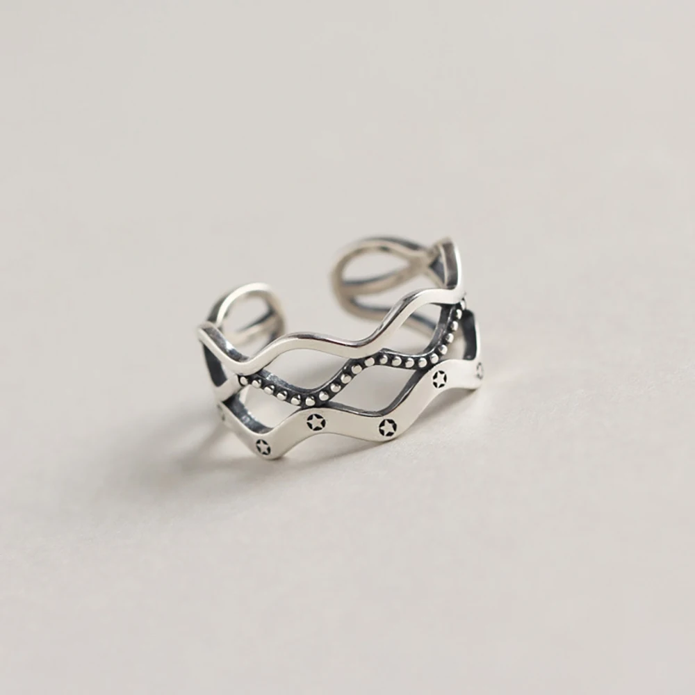 

3-layer Bohemian Rings for Women Winter Adjustable Size Ring Female Exquisite 2022 Trendy Fine Jewelry M25