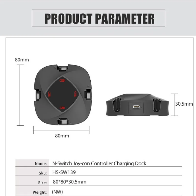 

Charging Dock For Nintend Switch Charger 4 Port Joycons Controller Gamepad Charging Dock Station Switch Console Holder Charger