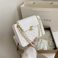 2021 new soft pu leather handbags luxury designer chains crossbody bags for womens fashion diamond lattice pink shoulder bag