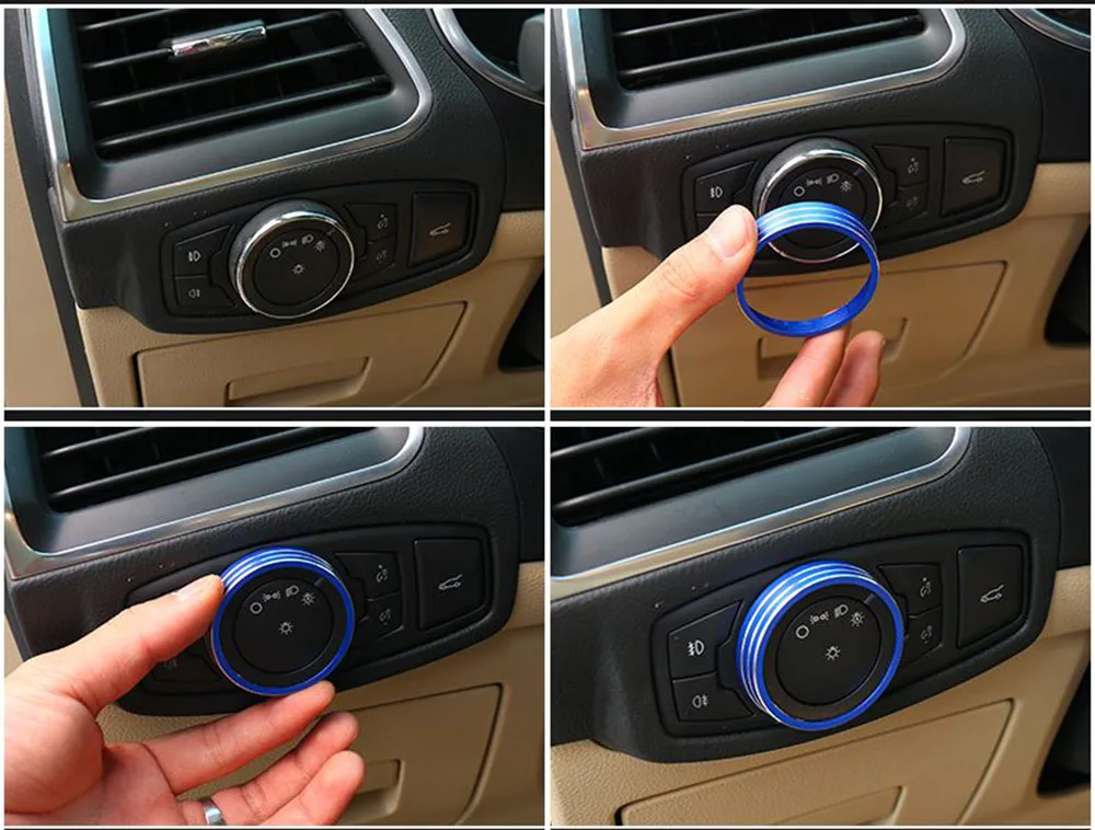Alijunda фары кнопка украшения подходит для Ford Focus 3 MK3 ST RS WALKER Escape Kuga Mondeo