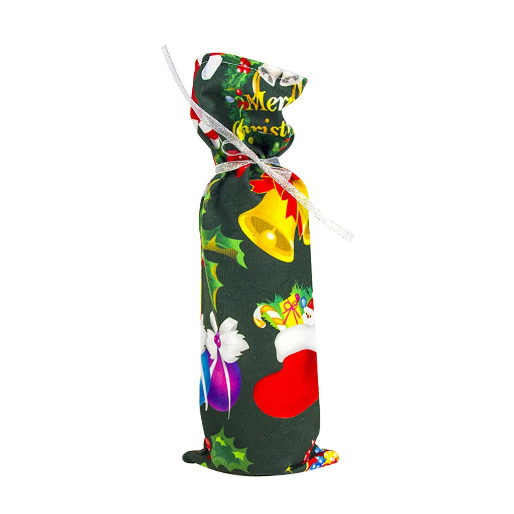 New Year 2020 Christmas Santa/Snowman Wine Bottle Dust Cover Noel Natal Merry Decorations for Home Dinner Decor #30 | Дом и сад