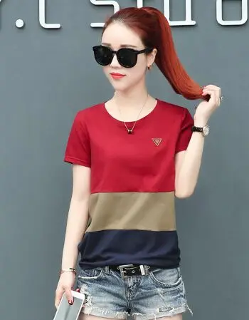 

2020 Women Short purpel Sleeve Shirt Top Garment red