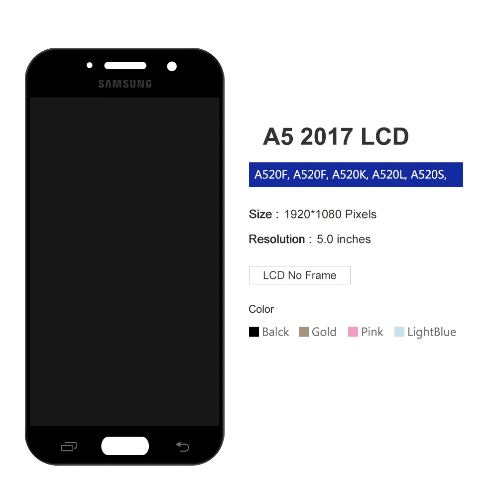 Super AMOLED For Samsung Galaxy A5 2017 A520 Display Touch Screen Digitizer Assembly+Battery Cover for A520F A520K LCD | Мобильные