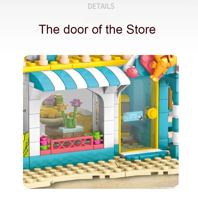 

490PCS Girls House Seafood Restaurant Store Building Block Lighthouse Center City Rescue Fit Friends Bricks Sets Children Toys