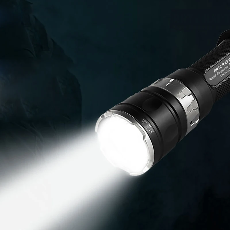 구매 JETBeam-RRT2 SST70 2080LM 최신 LED 강력한 전술 손전등, 322m 미니 토치 사냥 캠핑 서치라이트 토치 랜턴