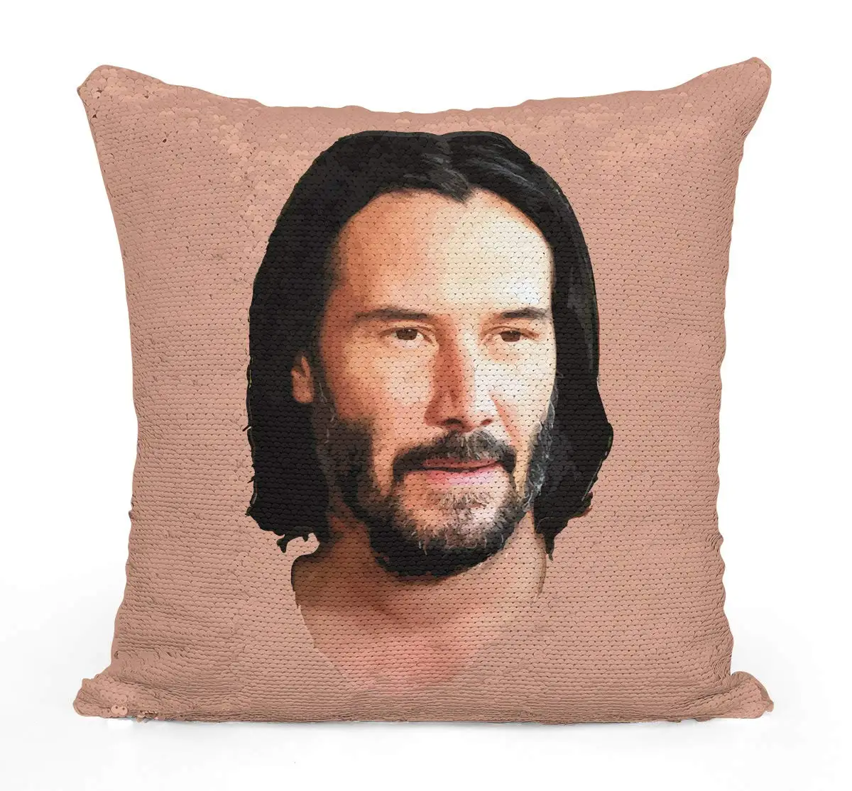 Keanu Reeves-Русалка Реверсивный флип блесток бросок Наволочка-забавные Веселые подарки наволочка
