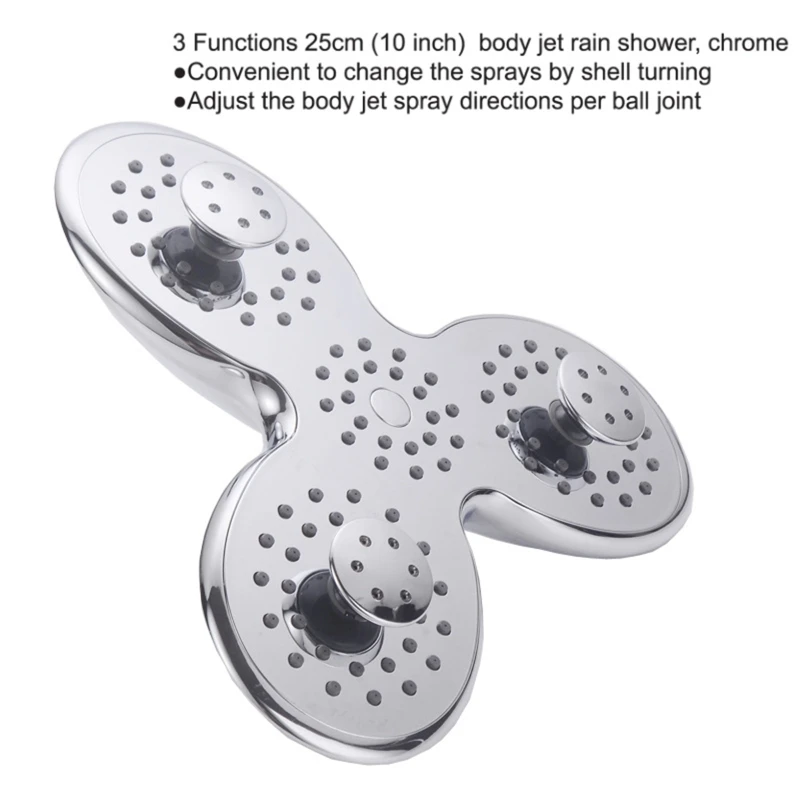 

Flower Rotate 360 Degree Bathroom Rainfall Shower Head ABS Chrome Water Saving Shower Extension Arm Hand Held Shower Head