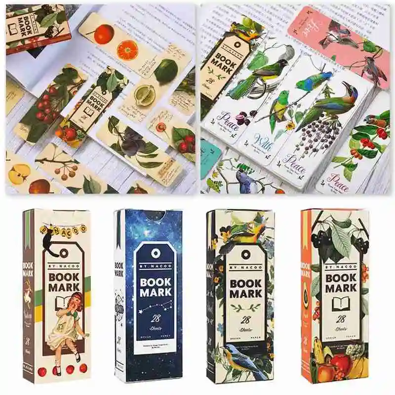

1set(28pcs) Girl Roaming Space Paper Bookmarks Aesthetic Supplies Decoration Stationery Student Page Office Diy Bookmark Se M5H0