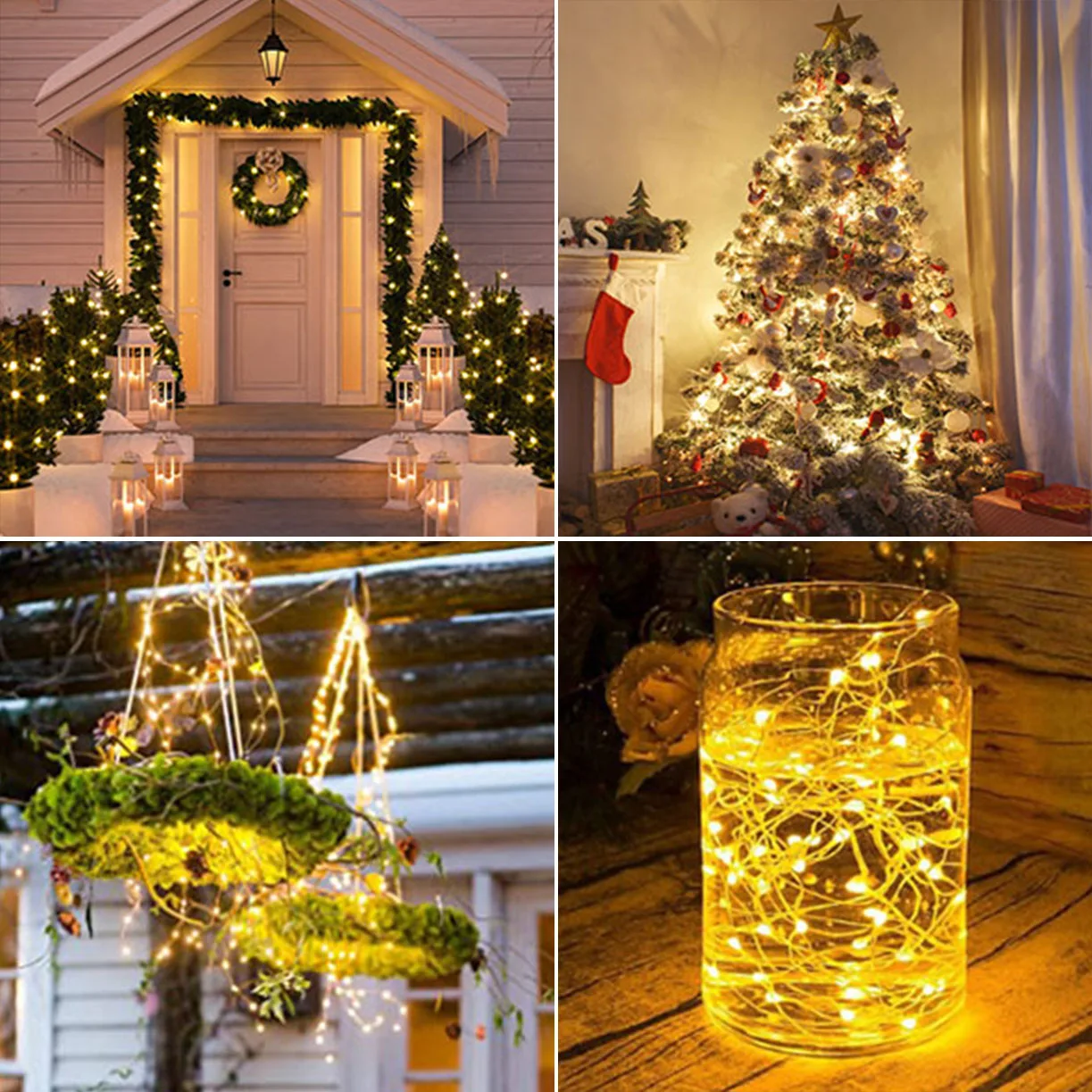 Уличная светодиодная гирлянда на солнечной батарее водонепроницаемый садовый