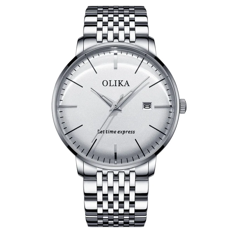

Watch men waterproof steel band quartz watch Bauhaus style curved watch dials