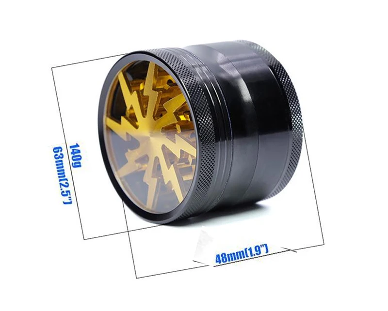 Молния большой измельчитель травы сорняков Точильщик 4 Слои 63 мм Wiet дробилка