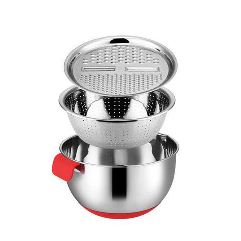 Многофункциональная чаша из нержавеющей стали для приготовления салата со