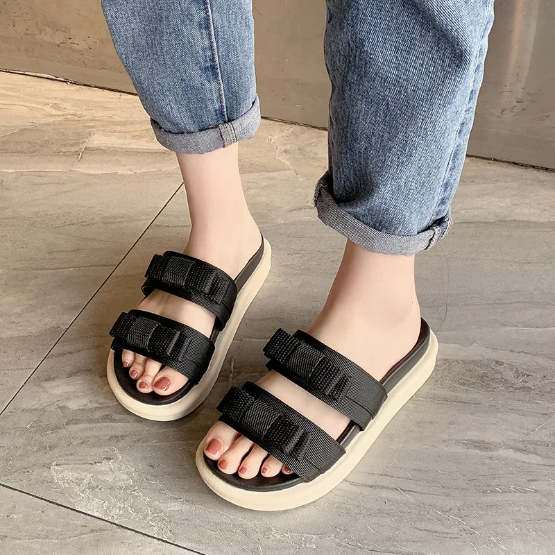 Fujin 2020 летние шлепанцы Женские повседневные массажные прочные Вьетнамки Пляжные