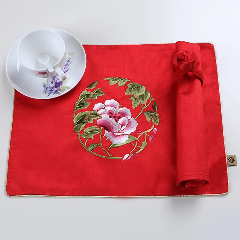 Шелковые салфетки с вышивкой в традиционном китайском стиле водонепроницаемые