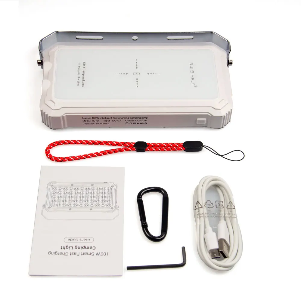 구매 5 인 1 야외 LED 작업 조명 USB 충전식 캠핑 랜턴 램프, 다기능 투광 조명 손전등 휴대용 전원 디스플레이 구매 5 인 1 야외 LED 작업 조명 USB 충전식 캠핑 랜턴 램프, 다기능 투광 조명 손전등 휴대용 전원 디스플레이