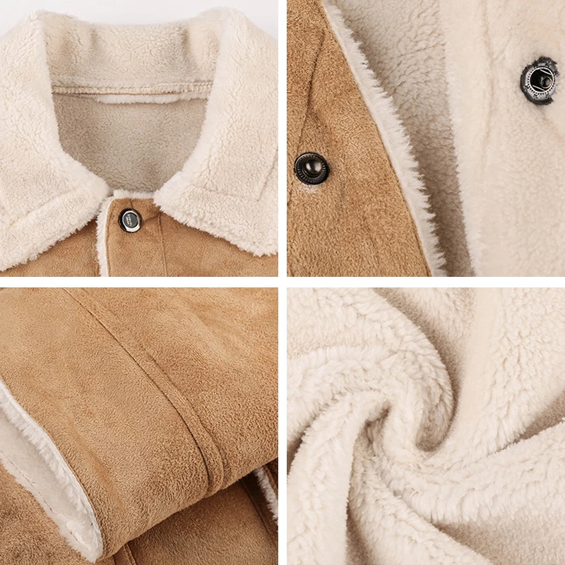 UAICESTAR Winter Leather Jacket Coat men Motorcycle Fashion Fur Collar Vintage Jacket Casual High Quality Locomotive Men Coat