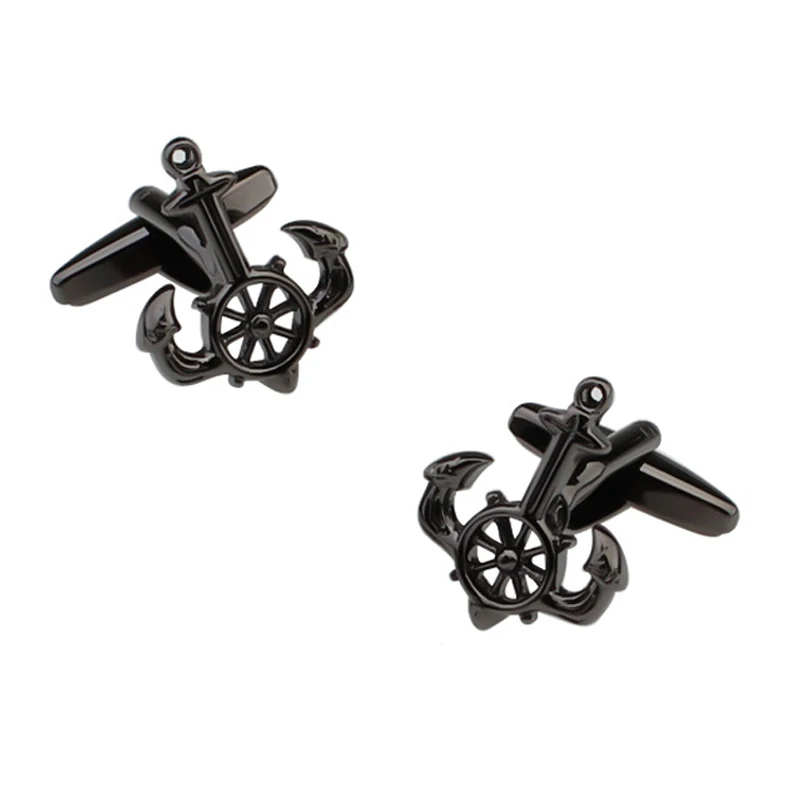 

Новинка Запонки Покрытие пистолет черный якорь серии Запонки мужские модная футболка в французском аксессуары для рубашек подарки мужские...