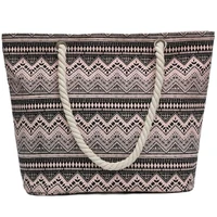 2022 hot printed flowers canvas handbags casual cotton rope shoulder bags large size beach bags drop shipping mn983