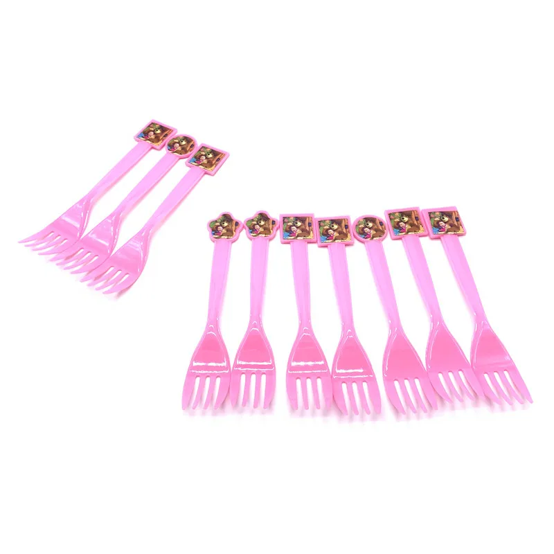 forks-10pcs 5 шт. вечерние 18 дюймовые Мультяшные игрушки Маша и Медведь, декоративные алюминиевые воздушные шары для первого дня рождения, вечерние принадлежности для мальчиков - Цвет: forks-10pcs
