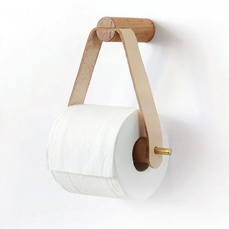 

Nordic Creative Wooden Roll Holder Bathroom Storage Paper Towel Dispenser Toilet Paper Holder Box Bathroom Accessories