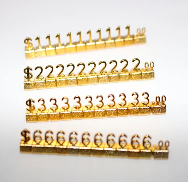 

10Sets/Lot L:5CM Commodity Combination Aluminum Metal Price Tags Card Jewelry Watches Garment Dollar Price Tags