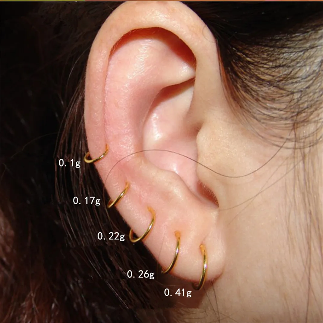 

1pcs Pure 24K 999 Yellow Gold Earrings Hoop Perfect Wrap Ears Circle Earring Woman Gift