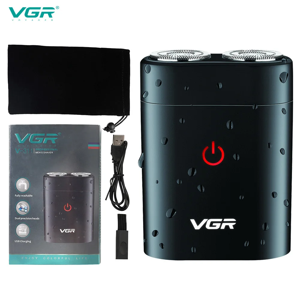 

VGR Electric Shaver for Men 2 Floating Head Portable Waterproof Razor Shavers USB Rechargeable Shaving Machine V-311