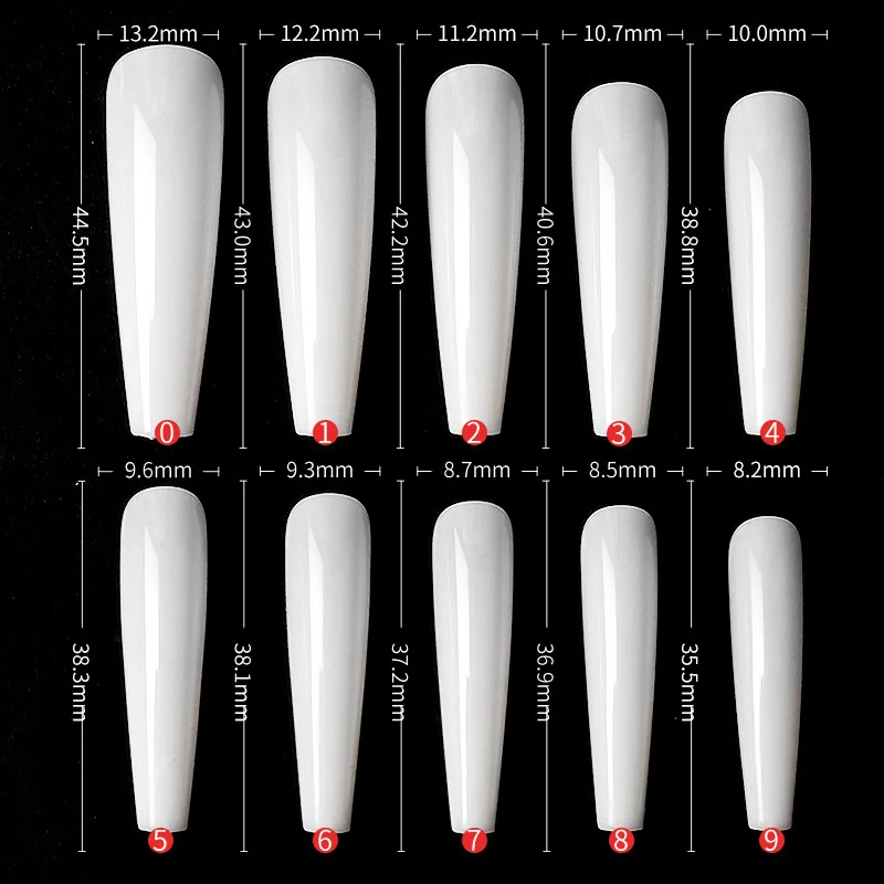 Dicas da Arte do Prego Bolsa Longo Caixão Stiletto Unhas Falsas Abs Novo Design Bailarina Claro Natural Dicas 500 Pçs - 3 Cheap Unhas postiças