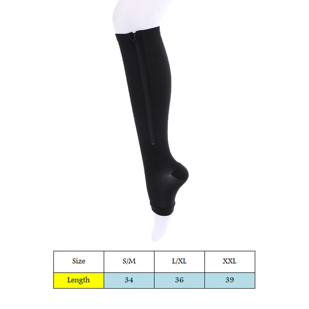 

Elastic Open Toe Knee High Stockings Calf Compression Stockings Varicose Veins Treat Shaping Graduated Pressure Stockings S-XL