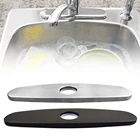 Серебристый, черный 10 дюймов накладка Ванная комната Кухня раковина кран отверстие крышки пластины 1 отверстие Кухня кран накладка