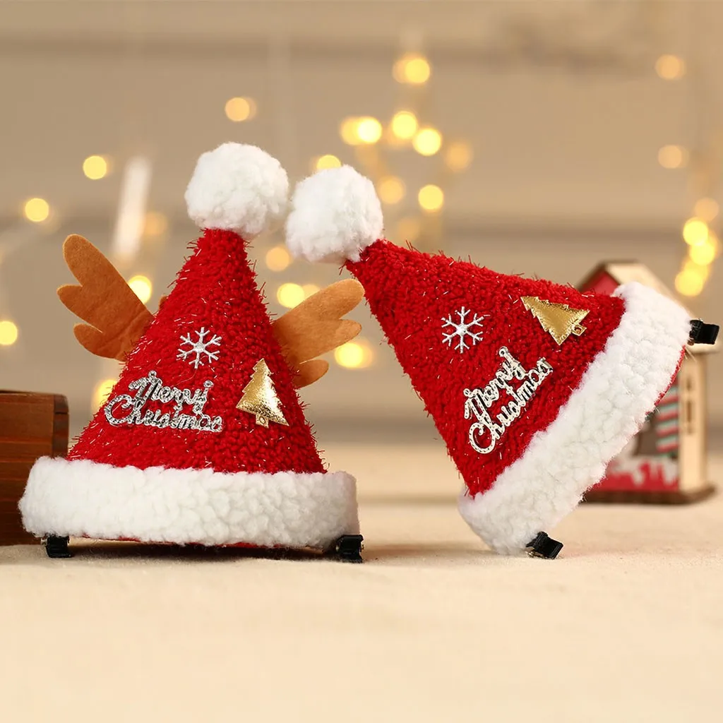 Рождественские украшения декоративные шпильки для волос шапка мягкие плюшевые