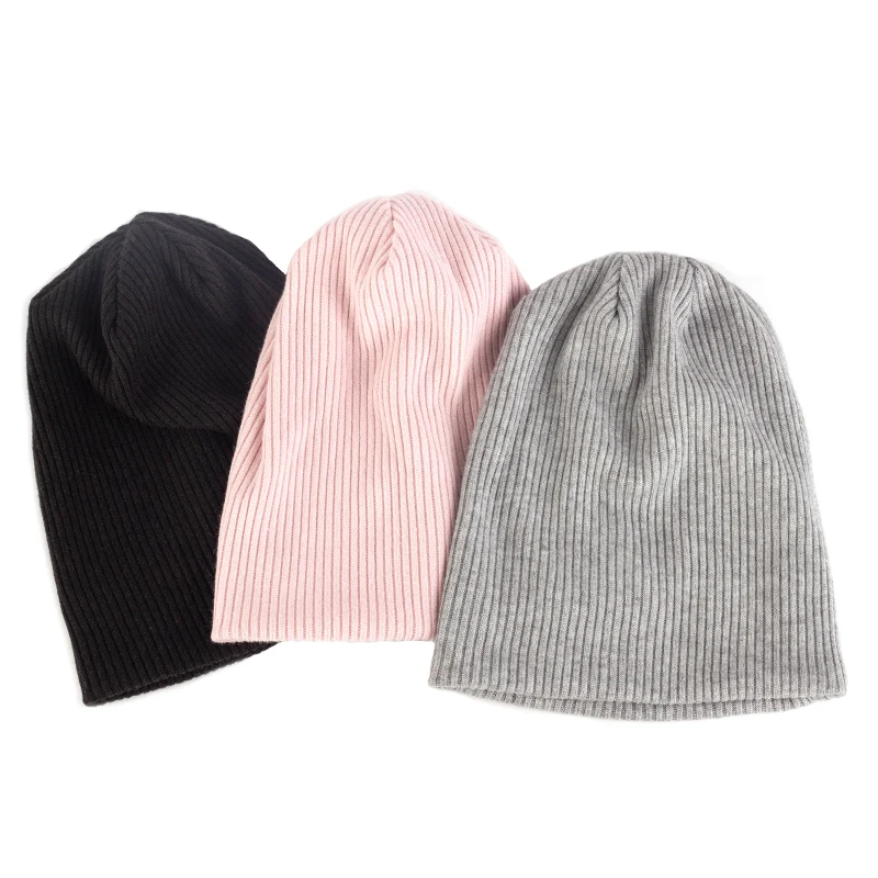 

Winter Warm Hats For Women Men Autumn Casual Knitted Bonnet Caps Solid Color Hip Hop Skullies Thick Ribbed Outdoor Beanies