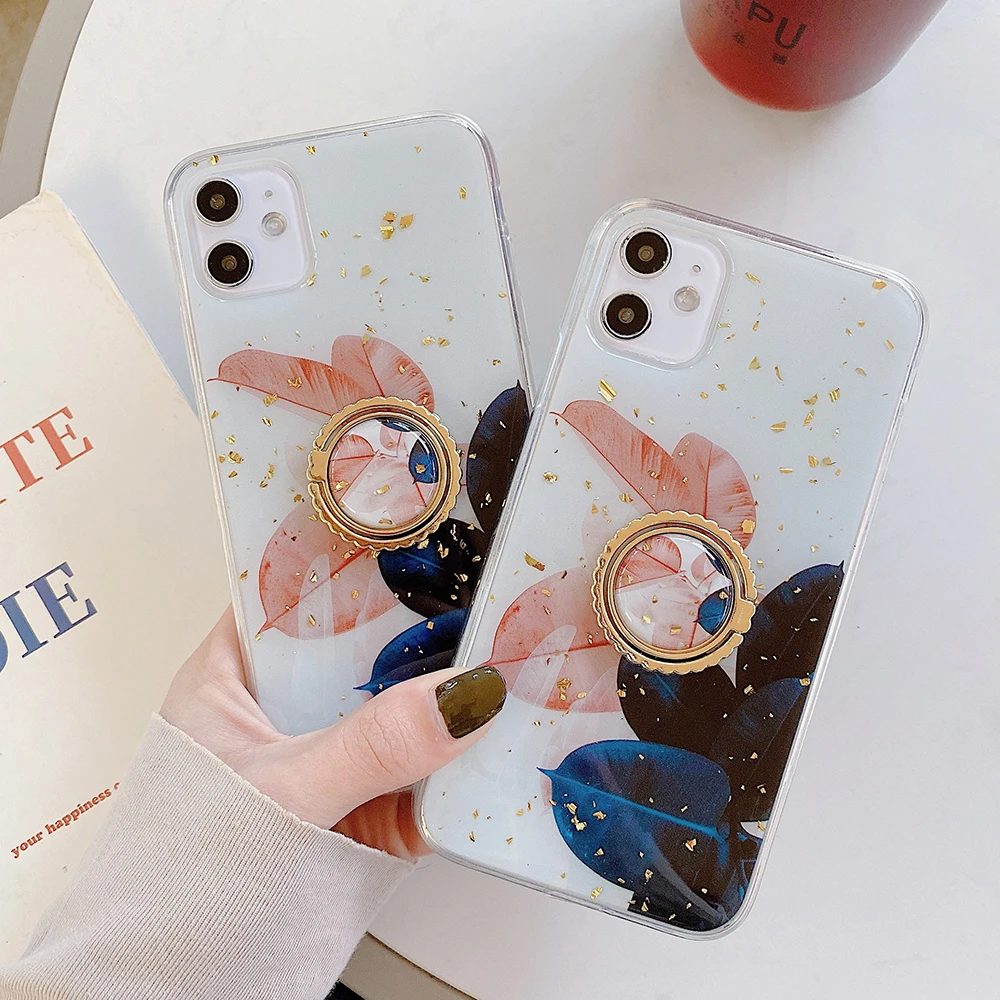 LOVECOM Ретро цветок кольцо Стенд чехол для телефона iPhone 11 Pro Max XR X XS 7 8 6 Чехол Мягкий